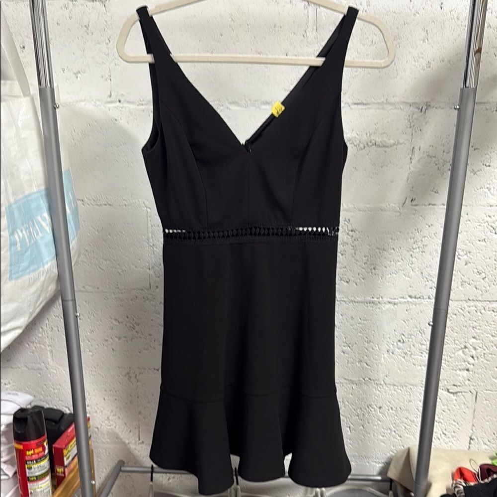 LULU's Cute Black Dress - WORN ONCE Cut Out - Size Small V Neck Sleeveless